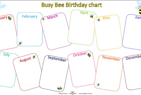 Busy Bee Birthday Chart