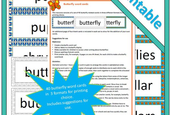 Butterflies – Word Cards