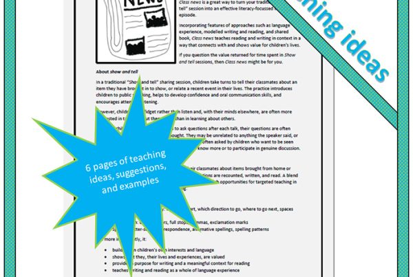 Class News – Transforming Show and Tell into a Writing and Reading Experience