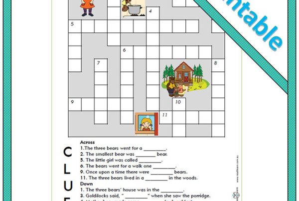 Goldilocks and her Friends the Three Bears – Crossword Puzzle
