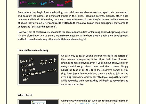 Name Games – Teaching Phonics, Syllables and Reading Long Words